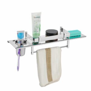 4 in 1 Multi Purpose Bathroom Shelf/Rod/SoapDish/Tumbler